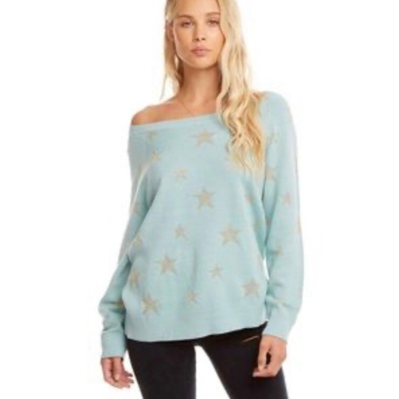 Chaser Star Print Raglan Pullover Sweater Size M NWT - Picture 1 of 7